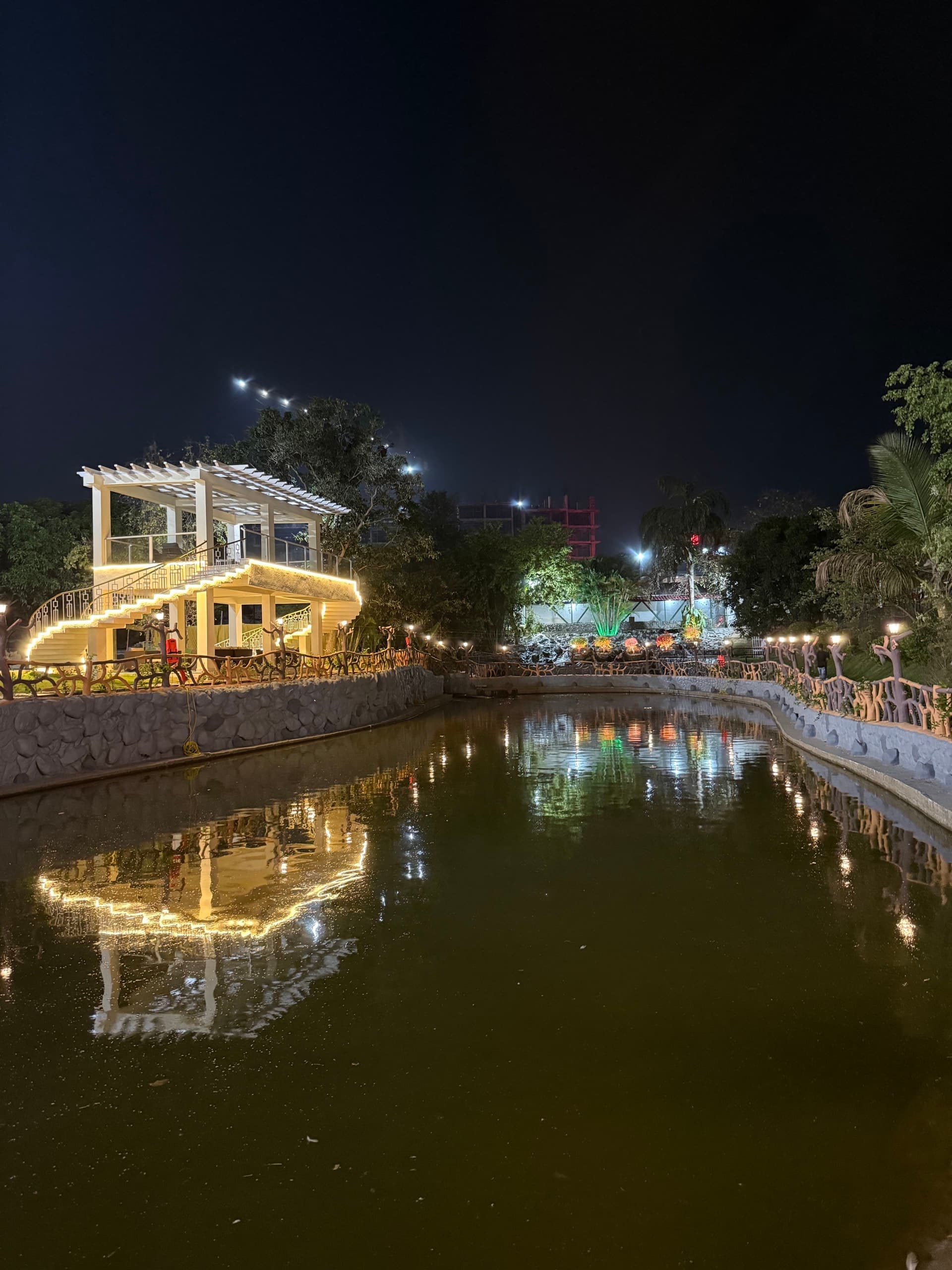Serene Pond & Fountain